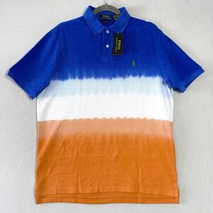 Polo Ralph Lauren Polo Shirt Men Medium Tie Dye Ombre Pique Classic Fit Pony NWT